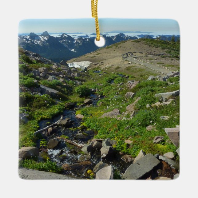 Mount Rainier Panorama Point Ceramic Ornament (Front)