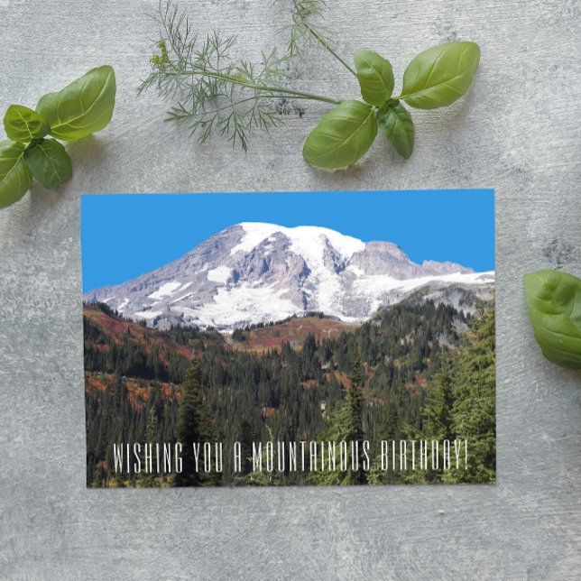 Mount Rainier Photo Mountainous Birthday Card (In Situ)