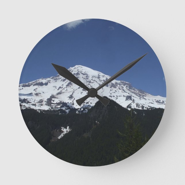 Mount Rainier Photo Round Clock (Front)