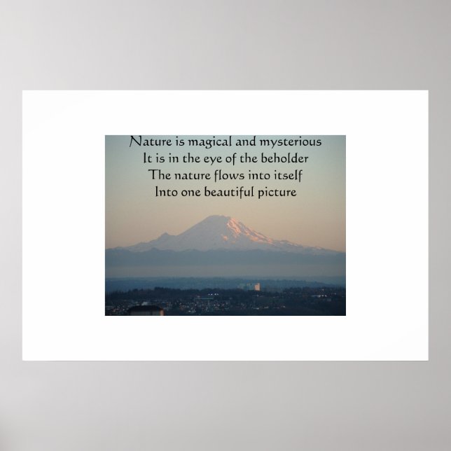 Mount Rainier Photographer with a Poem Poster (Front)