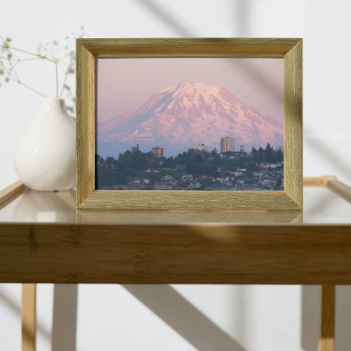 Mount Rainier Pink Alpenglow Photo Print