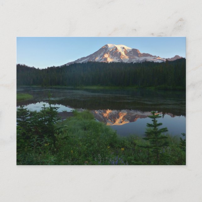 Mount Rainier Reflected Sunrise II Postcard (Front)