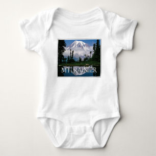 Mount Rainier Reflection in a Mountain Pond Baby Bodysuit