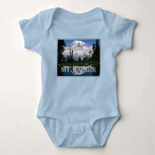 Mount Rainier Reflection in a Mountain Pond Baby Bodysuit