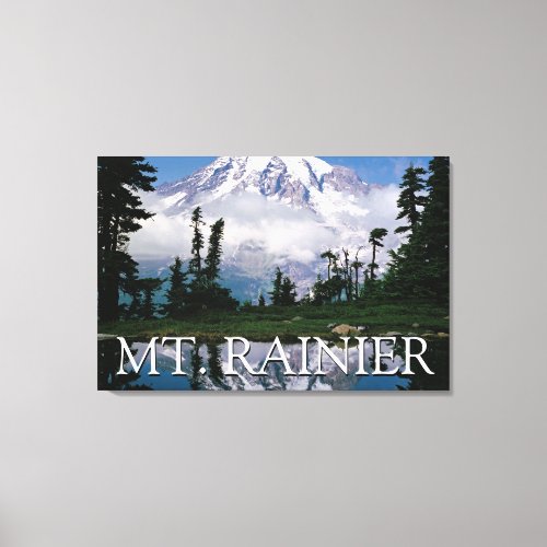 Mount Rainier  Reflection in a Mountain Pond Canvas Print