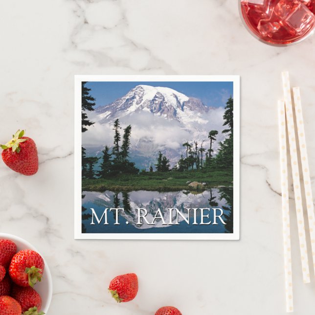 Mount Rainier | Reflection in a Mountain Pond Napkins (Insitu)
