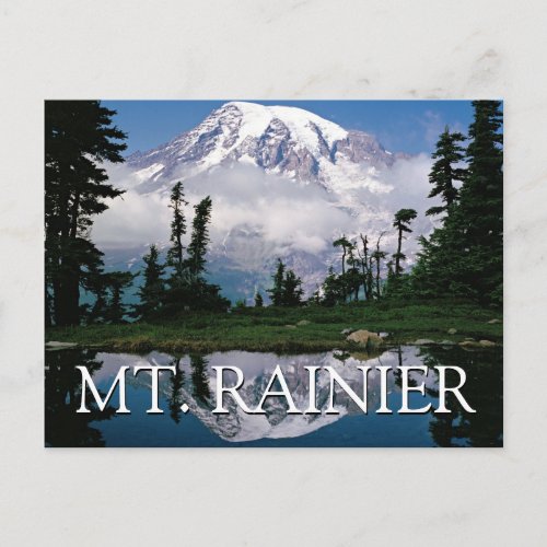 Mount Rainier  Reflection in a Mountain Pond Postcard