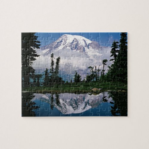 Mount Rainier relected in a mountain tarn Jigsaw Puzzle