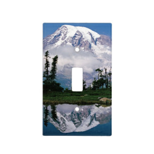 Mount Rainier relected in a mountain tarn Light Switch Cover