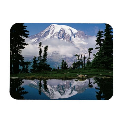 Mount Rainier relected in a mountain tarn Magnet