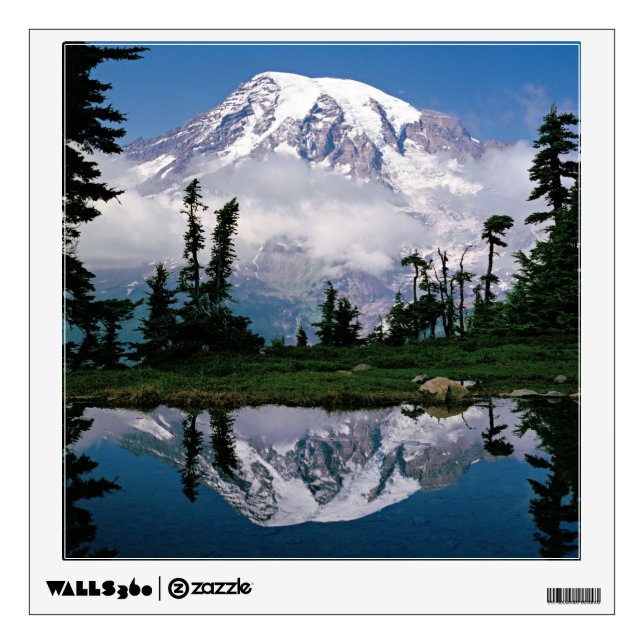 Mount Rainier relected in a mountain tarn Wall Decal (Front)