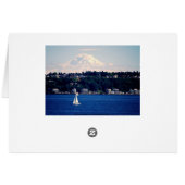 Mount Rainier, Sailboats on Puget Sound Card (Back Horizontal)