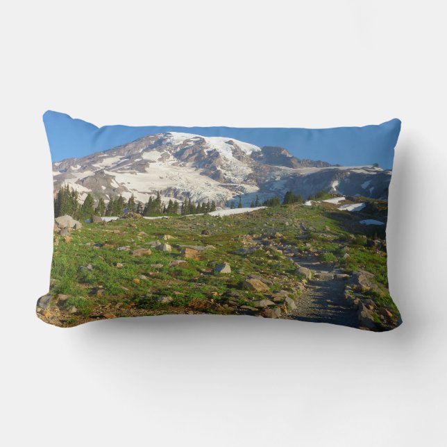 Mount Rainier Skyline Trail Lumbar Pillow (Front)