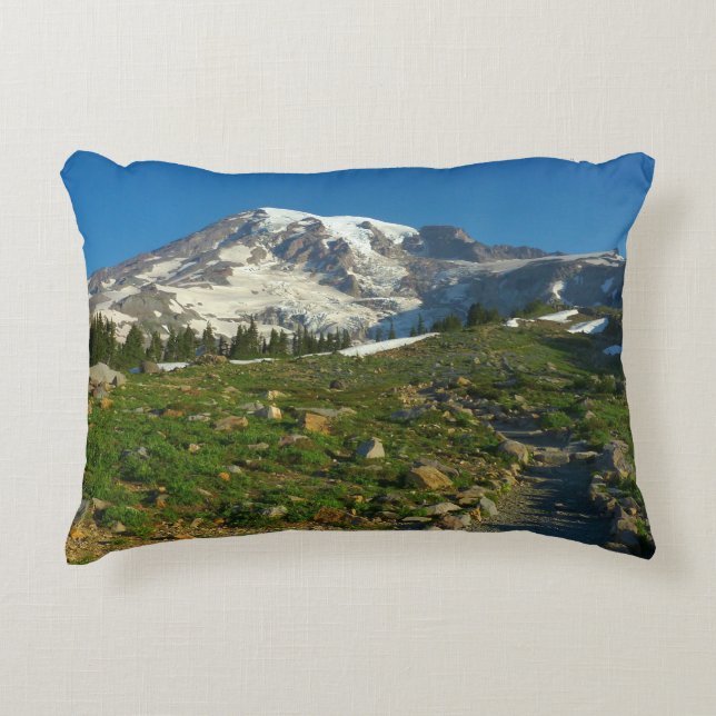 Mount Rainier Skyline Trail View Accent Pillow (Front)