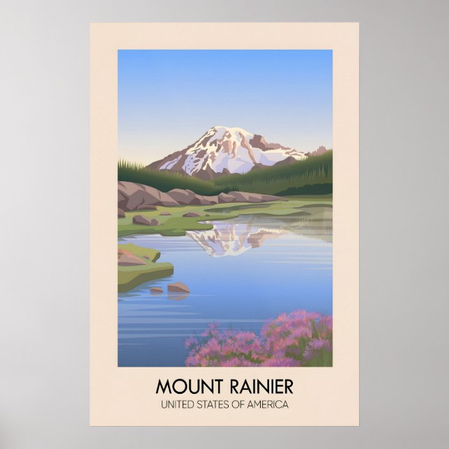 Mount Rainier USA Travel Poster (Front)