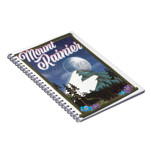 Mount Rainier vacation poster. Notebook (Right Side)