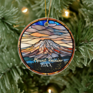 Mount Rainier Vacation Souvenir Ceramic Ornament