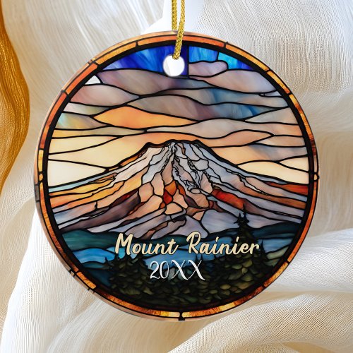 Mount Rainier Vacation Souvenir  Ceramic Ornament