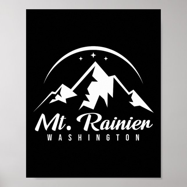 Mount Rainier Washington Ski Resort Skiing Snowboa Poster (Front)