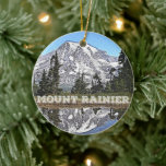Mount Rainier Washington State Christmas Holiday Ceramic Ornament at Zazzle