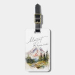 Mount Rainier Washington Watercolor Scenery Luggage Tag at Zazzle