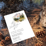 Mount Rainier Washington Wedding Invitation<br><div class="desc">Watercolor scenery of Mount Rainier located in Washington State.   Perfect for destination weddings in and around the Seattle area.   Includes "the wedding of" text in a trendy handwritten script - all other text can be edited.</div>