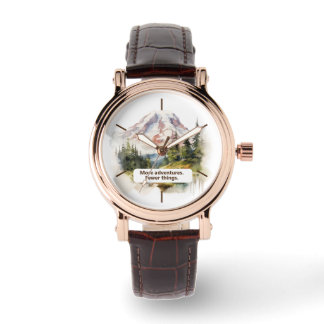 Mount Rainier Watercolor Scenery Watch