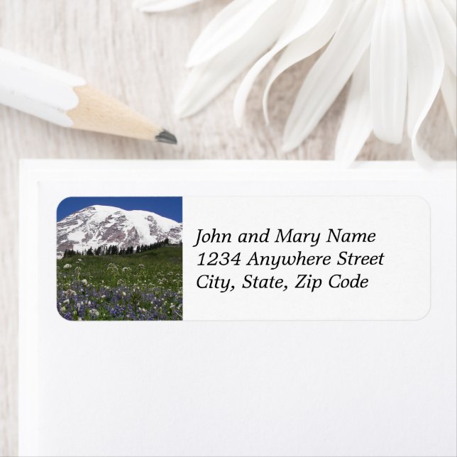 Mount Rainier Wildflower Meadows Address Label (Insitu)