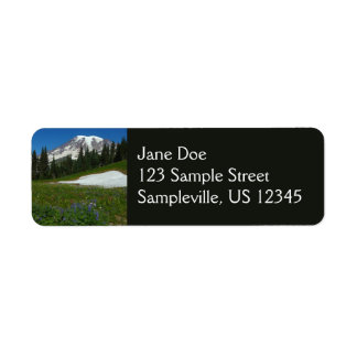 Mount Rainier, Wildflowers and Snow Label