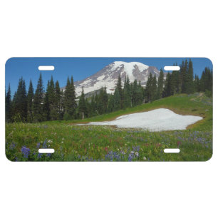 Mount Rainier, Wildflowers and Snow License Plate