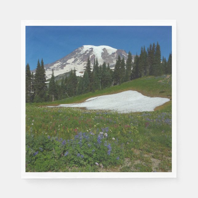 Mount Rainier, Wildflowers and Snow Napkins (Front)