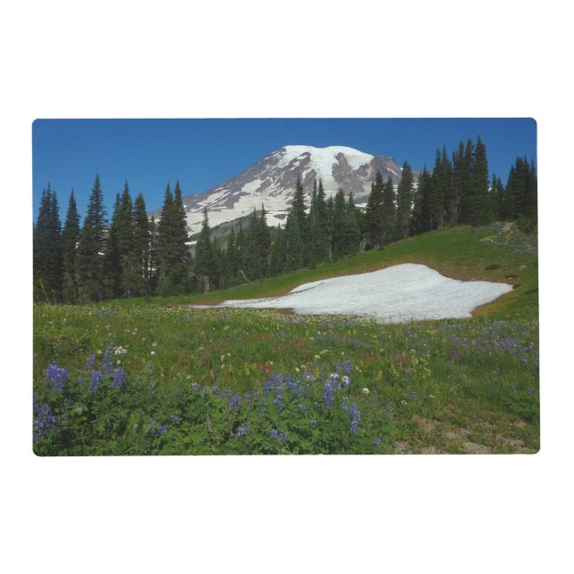 Mount Rainier, Wildflowers and Snow Placemat (Front)