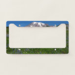 Mount Rainier with Purple Lupins License Plate Frame