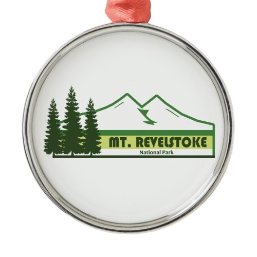Mount Revelstoke National Park Green Stripes Metal Ornament