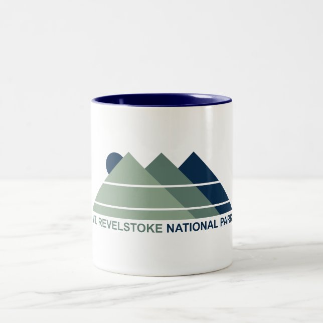 Mount Revelstoke National Park Mountain Sun Two-Tone Coffee Mug (Center)