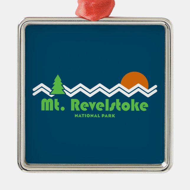 Mount Revelstoke National Park Retro Metal Ornament (Front)