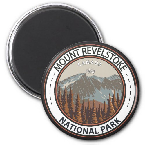 Mount Revelstoke National Park Travel Art Badge Magnet