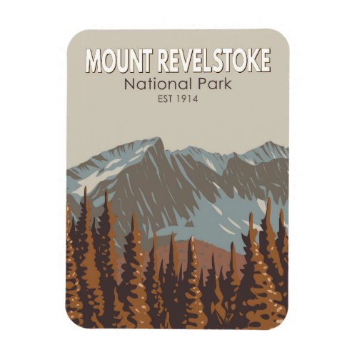 Mount Revelstoke National Park Travel Art Vintage Magnet