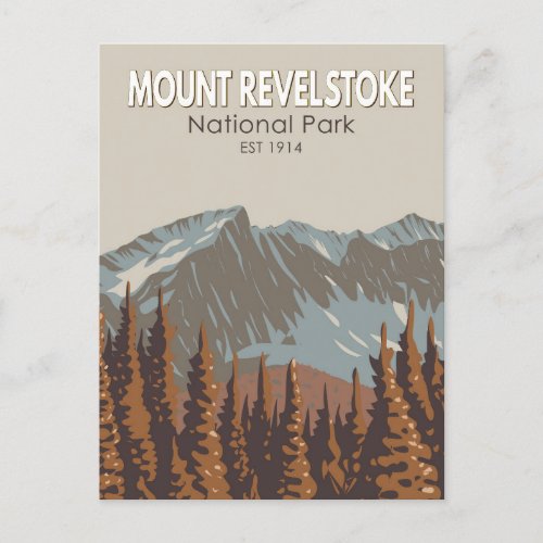 Mount Revelstoke National Park Travel Art Vintage Postcard