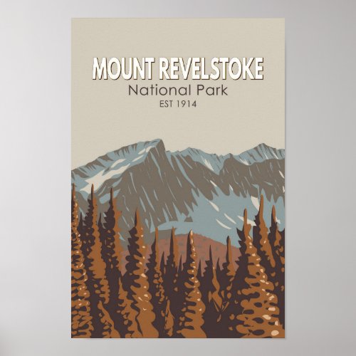 Mount Revelstoke National Park Travel Art Vintage Poster