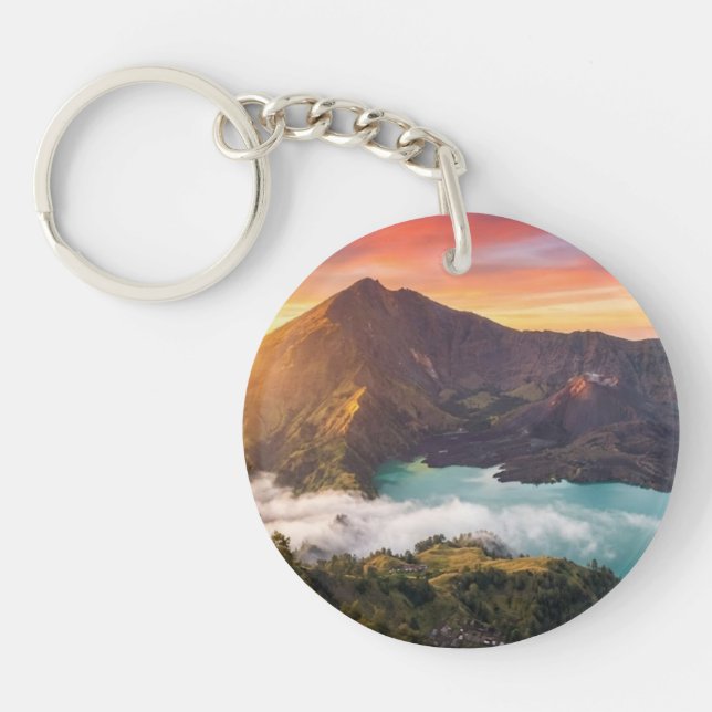Mount Rinjani Volcano Crater Sunrise Keychains (Front)