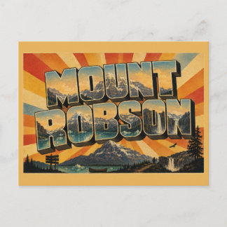 Mount Robson Peak Lake Waterfall Art Postcard