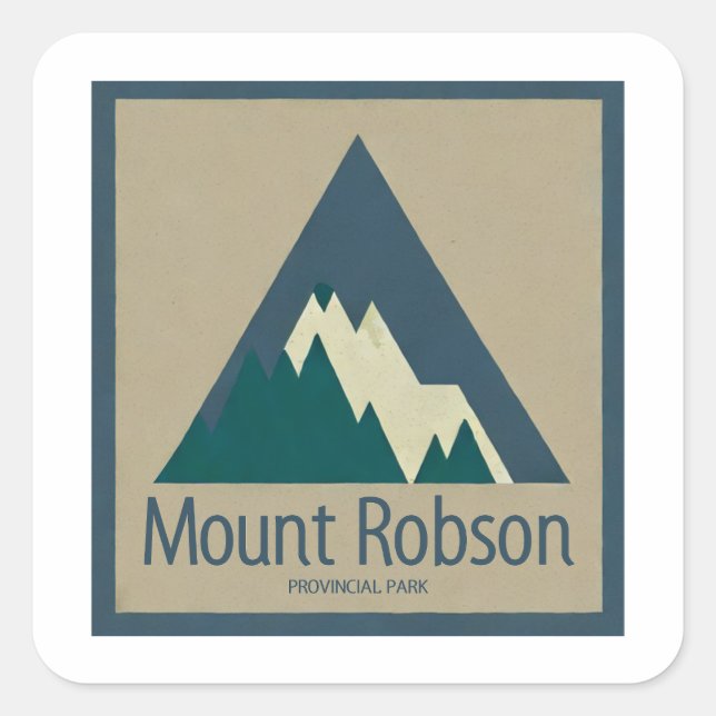 Mount Robson Provincial Park Rustic Square Sticker (Front)