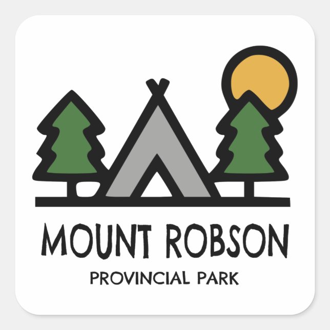 Mount Robson Provincial Park Square Sticker (Front)