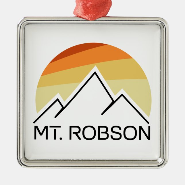 Mount Robson Retro Metal Ornament (Front)