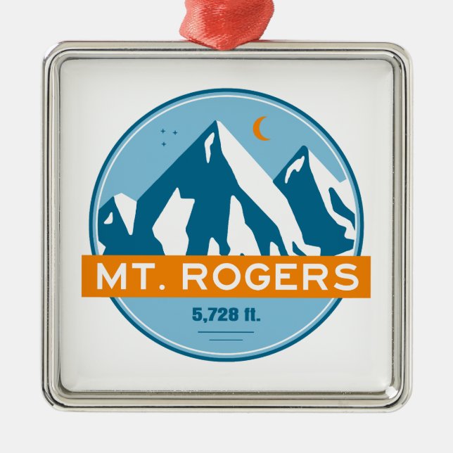 Mount Rogers Virginia Stars Moon Metal Ornament (Front)