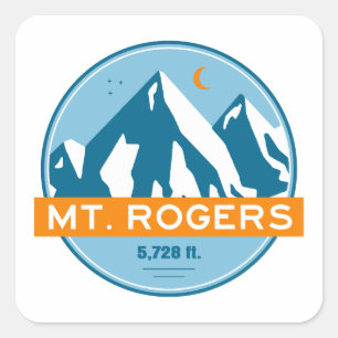 Mount Rogers Virginia Stars Moon Square Sticker