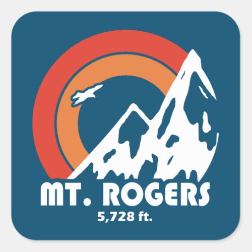 Mount Rogers Virginia Sun Eagle Square Sticker