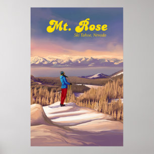 Mount Rose Ski Tahoe Ski Resort Travel Poster