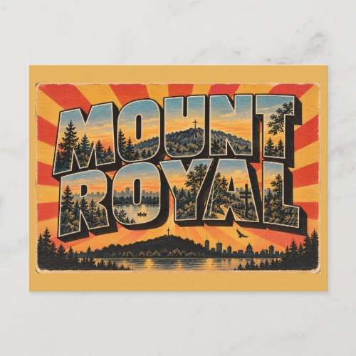 Mount Royal Park QC Forest Lake Lookout Art Postcard